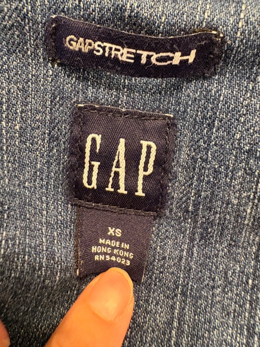 Vintage Y2K Gap Stretch Blue Cropped Denim Trucker Jacket Size XS - Picture 5 of 8